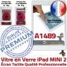 iPad Mini2 A1489 Blanc Monté Tactile Vitre Oléophobe Adhésif Réparation Nappe Fixation Bouton Tablette Home Caméra Filtre Verre Ecran