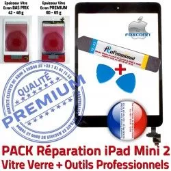 Precollé Nappe iPad Outil MINI2 Noire Qualité Adhésif HOME Réparation Tactile Démontage KIT Tablette Noir Vitre Bouton Apple 2 PREMIUM Verre Mini PACK