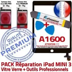 PACK Réparation Precollé iPad Attention Outils Vitre Adhésif KIT Tactile Tablette Mini 3 ID Qualité A1600 N PREMIUM Touch Verre MINI Noire