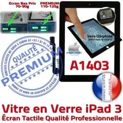 HOME Tactile Fixation Bouton Ecran Noir iPad Oléophobe Vitre PREMIUM Remplacement Adhésif iPad3 A1403 Precollé Caméra Verre Apple Qualité 3