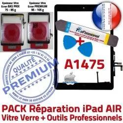 Bouton Réparation Verre PREMIUM iPad HOME A1475 Precollé Noire Oléophobe KIT AIR Vitre Adhésif Démontage Qualité PACK N Tactile Outils