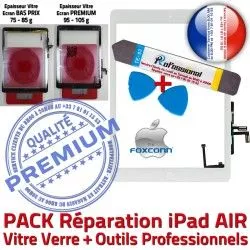 PACK Bouton A1475 A1474 Qualité Blanche Outil Tactile AIR Verre KIT Vitre iPad A1476 Réparation Démontage Adhésif Nappe B PREMIUM Tablette Precollé HOME