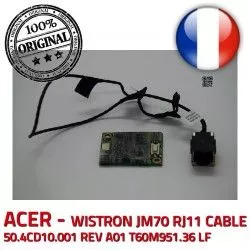 LF Acer ASPIRE ORIGINAL T60M951 CABLE RJ11 56K WISTRON 50.4CD10.001 ACER T60M951.36 Board JM70 Modem