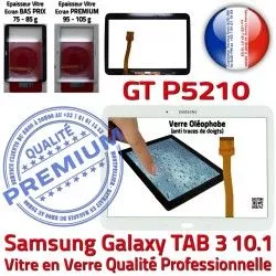 B Verre Adhésif PREMIUM LCD Supérieure Prémonté GT-P5210 Assemblée Tactile 10.1 en Samsung Qualité Galaxy TAB3 Blanche Vitre Ecran Tab3