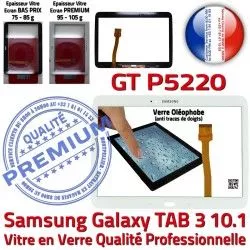 PREMIUM Ecran Galaxy LCD Tab3 Supérieure B GT-P5220 Tactile Verre Vitre Assemblée Blanche TAB3 en Qualité Prémonté Samsung 10.1 Adhésif