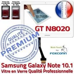 Galaxy Supérieure N8020 GT NOTE PREMIUM Tactile Blanche Adhésif Verre 10.1 Qualité Samsung Vitre LCD GT-N8020 en B Assemblée Ecran Prémonté