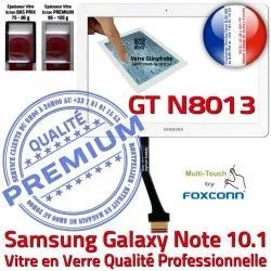 GT en Adhésif PREMIUM N8013 Tactile Qualité Blanche Galaxy LCD NOTE Samsung GT-N8013 Assemblée Supérieure Verre B Vitre Prémonté Ecran 10.1