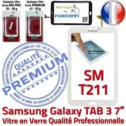 B Assemblée TAB SM 7 Ecran Galaxy 3 TAB3 en Prémonté PREMIUM Tactile Verre Blanche Samsung Qualité T211 Adhésif LCD Vitre SM-T211 Supérieure