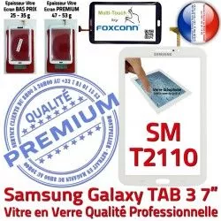 T2110 3 Prémonté Blanche TAB en LCD B Qualité TAB3 Supérieure PREMIUM Vitre SM Adhésif 7 Tactile Samsung Ecran Verre Galaxy SM-T2110 Assemblée