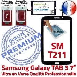 Noire Prémonté Samsung N Ecran 7 Vitre Verre T211 Assemblée SM-T211 Tactile SM PREMIUM Supérieure TAB LCD Galaxy Adhésif en 3 Qualité TAB3