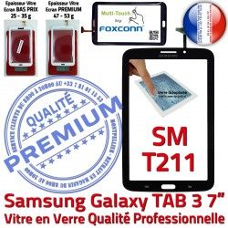 en Verre LCD Vitre Samsung Tab3 Adhésif Noire SM-T211 Tactile Assemblée Ecran PREMIUM Galaxy Supérieure TAB3 N 7 Qualité Prémonté