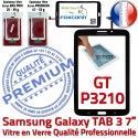 Samsung Galaxy GT-P3210 Tab3 N Tactile Adhésif Assemblée Noire LCD PREMIUM Ecran Prémonté Verre Qualité Vitre Supérieure 7 TAB3 en