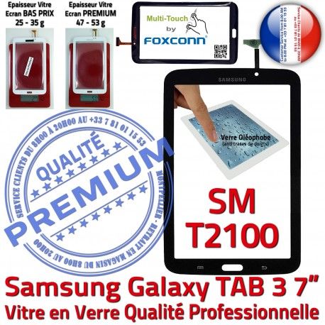 Samsung Galaxy TAB 3 SM-T2100 N LCD SM TAB3 Adhésif Assemblée PREMIUM Verre Tactile Vitre en Supérieure Qualité Prémonté Noire Ecran 7 T2100