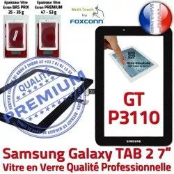 Vitre Supérieure P3110 Samsung PREMIUM Assemblée Verre TAB2 GT-P3110 Galaxy Ecran Prémonté en N Qualité Adhésif Noire GT Tactile TAB 2 7 LCD