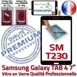 LCD Assemblée TAB Vitre T230 Samsung inch Ecran Tactile SM-T230 Noire Qualité N Adhésif Verre TAB4 Supérieure 7 4 SM Galaxy PREMIUM Prémonté