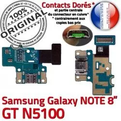 USB Chargeur Contacts NOTE C Micro GT Connecteur Qualité OFFICIELLE Nappe GT-N5100 de N5100 Galaxy Doré Réparation Charge ORIGINAL Samsung