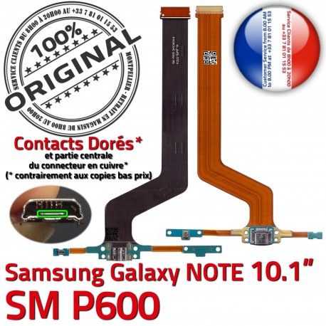 Samsung Galaxy NOTE SM-P600 C Doré Qualité Nappe MicroUSB Connecteur Chargeur P600 Contacts OFFICIELLE SM Réparation ORIGINAL de Charge