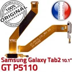 Chargeur MicroUSB OFFICIELLE Galaxy GT-P5110 Qualité Nappe TAB2 GT P5110 Samsung Ch Charge de ORIGINAL TAB 2 Dorés Contacts Réparation Connecteur