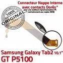 Samsung Galaxy GT-P5100 TAB2 Ch OFFICIELLE MicroUSB Charge GT Connecteur TAB de ORIGINAL Réparation Nappe Qualité Contacts P5100 Chargeur 2 Dorés