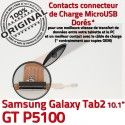 GT-P5100 Micro USB TAB2 Charge Galaxy Samsung TAB Nappe de Contacts GT Chargeur MicroUSB ORIGINAL OFFICIELLE P5100 Qualité Dorés Réparation Connecteur 2