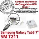 Samsung Galaxy Tab3 SM-T211 USB charge souder Qualité Pins Dock TAB3 SLOT de Prise ORIGINAL MicroUSB Fiche Connector à Dorés Chargeur