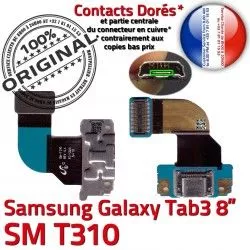 OFFICIELLE Connecteur Réparation TAB 3 de TAB3 Galaxy Charge ORIGINAL Chargeur Contacts Nappe Samsung Qualité Ch SM-T310 MicroUSB Dorés