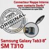 SM-T310 Micro USB TAB3 Charge Samsung 3 ORIGINAL SM OFFICIELLE Qualité Chargeur Galaxy Nappe MicroUSB de Connecteur TAB T310 Contacts Dorés Réparation