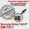 SM-T311 Micro USB TAB3 Charge ORIGINAL Qualité OFFICIELLE TAB Dorés Connecteur de MicroUSB Réparation Galaxy Contacts Samsung Chargeur T311 SM Nappe 3
