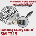 Samsung Galaxy SM-T315 TAB3 Ch Contacts Réparation 3 Connecteur OFFICIELLE Dorés ORIGINAL SM Nappe Charge Qualité Chargeur T315 TAB MicroUSB de