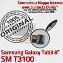 Samsung Galaxy SM-T3100 TAB3 Ch Chargeur 3 MicroUSB Qualité Réparation Contacts Connecteur T3100 Charge SM ORIGINAL TAB OFFICIELLE Nappe de Dorés