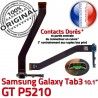 Samsung Galaxy GT-P5210 TAB3 Ch Contacts TAB OFFICIELLE GT ORIGINAL Connecteur 3 Dorés Réparation MicroUSB de Qualité Charge Chargeur Nappe P5210