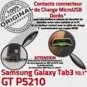 GT-P5210 Micro USB TAB3 Charge Galaxy Dorés Samsung GT TAB Qualité MicroUSB de Connecteur Réparation Chargeur Contacts ORIGINAL 3 OFFICIELLE Nappe P5210