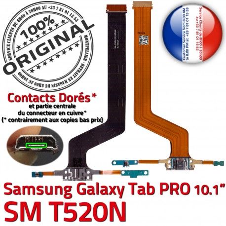Samsung Galaxy TAB PRO SM-T520NC Contact OFFICIELLE MicroUSB Charge Chargeur de Doré Nappe ORIGINAL Réparation Connecteur T520N Qualité SM