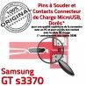Samsung GT s3370 C souder Connecteur ORIGINAL à Portable Prise Chargeur charge Pins Dorés de Flex Micro USB Dock Connector