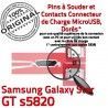 Samsung Galaxy Star GT s5820 C charge Prise USB Dock Micro Dorés Flex ORIGINAL Connector souder Pins Connecteur à Chargeur de