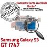 Samsung Galaxy S3 GT i747 S Reader Contacts Carte Connector ORIGINAL Micro-SD Dorés Connecteur Qualité SIM Lecteur Memoire Nappe