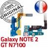Samsung Galaxy NOTE2 GT N7100 C RESEAU Microphone Prise OFFICIELLE Qualité Nappe MicroUSB Antenne Chargeur Connecteur Charge ORIGINAL