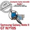 Samsung Galaxy NOTE2 GT N7105 S Contact NOTE Micro-SD Nappe Carte II Memoire Qualité SIM Lecteur ORIGINAL Connector Doré Connecteur Reader
