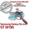 Samsung Galaxy S4 min GT i9190 S Nappe Connector SIM mini Reader ORIGINAL Dorés Memoire Carte Contacts Lecteur Micro-SD Connecteur