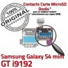 Samsung Galaxy S4 Duo GT i9192 s Qualité Duos Contact Memoire Lecteur Carte Connecteur Micro-SD SIM Nappe Mini Connector Doré ORIGINAL