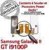 Samsung Galaxy S2 GT i9100P P à SLOT Arrêt Circuit S ORIGINAL 2 Connecteur Switch Bouton Connector Marche Nappe Dorés OR Pin Contacts souder
