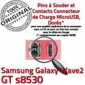 Samsung Galaxy Wave2 GT s8530 C Dock ORIGINAL à Prise Flex Connector Chargeur souder USB Dorés Connecteur charge Micro de Pins