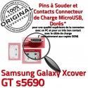 Samsung Galaxy Xcover GT s5690 C Connector ORIGINAL Dorés Flex Connecteur Dock souder charge Prise de Pins Micro USB à Chargeur