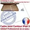 PACK iPad 3 A1430 Joint B Tablette Contour Bouton Blanche Adhésif Apple PREMIUM Réparation Cadre Verre Vitre Tactile iPad3 Precollée HOME