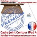 PACK iPad4 Joint B Tactile Réparation Bouton Precollée KIT Blanche Adhésif Contour Verre Apple PREMIUM Vitre Cadre Tablette HOME