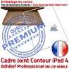PACK iPad 4 A1459 Joint B Tablette Réparation Cadre PREMIUM Adhésif Precollée Blanche Tactile iPad4 Apple Verre Bouton Vitre HOME Contour