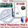 PACK iPad 4 A1458 Joint B Verre Tablette Tactile PREMIUM iPad4 Precollée Apple Bouton Blanche Adhésif Cadre HOME Contour Réparation Vitre