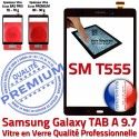 Samsung Galaxy TAB-A SM T555 N PREMIUM Assemblée Qualité Ecran SM-T555 Noir 9.7 Assemblé Tactile Supérieure Vitre Noire Adhésif Verre