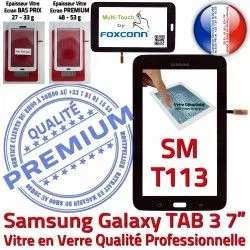 Assemblée LCD Qualité LITE en TAB3 SM-T113 Adhésif Supérieure Vitre Noir Prémonté Ecran PREMIUM Noire Samsung Tactile Galaxy Verre SM Tab3 T113