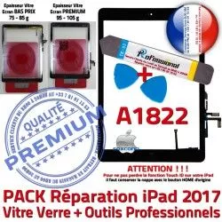 PREMIUM Noire Oléophobe iPad A1822 PACK Outils KIT N Verre AIR Réparation Precollé Tactile Vitre Adhésif Qualité Bouton HOME Démontage